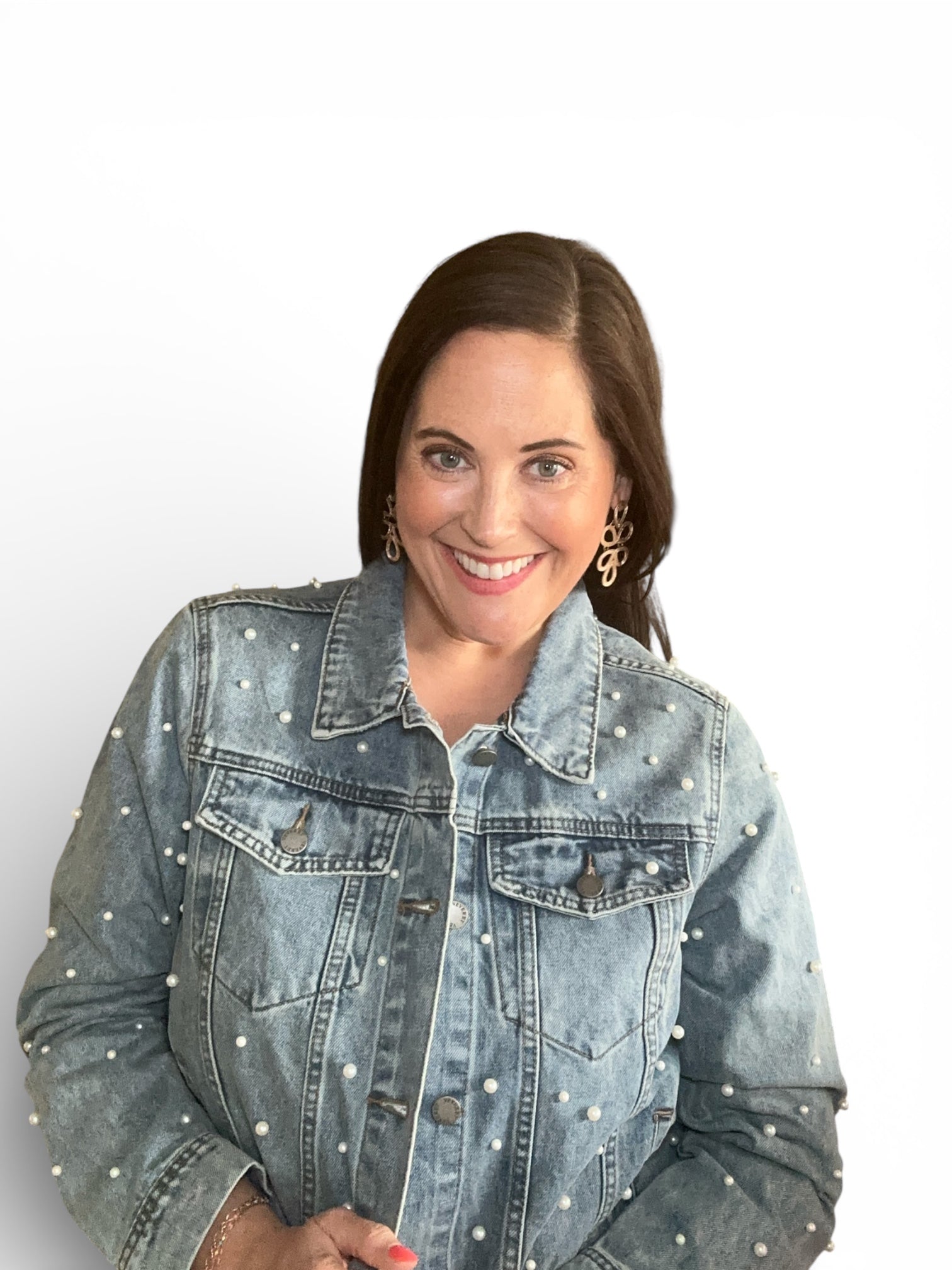 All Over Pearl Denim Jacket