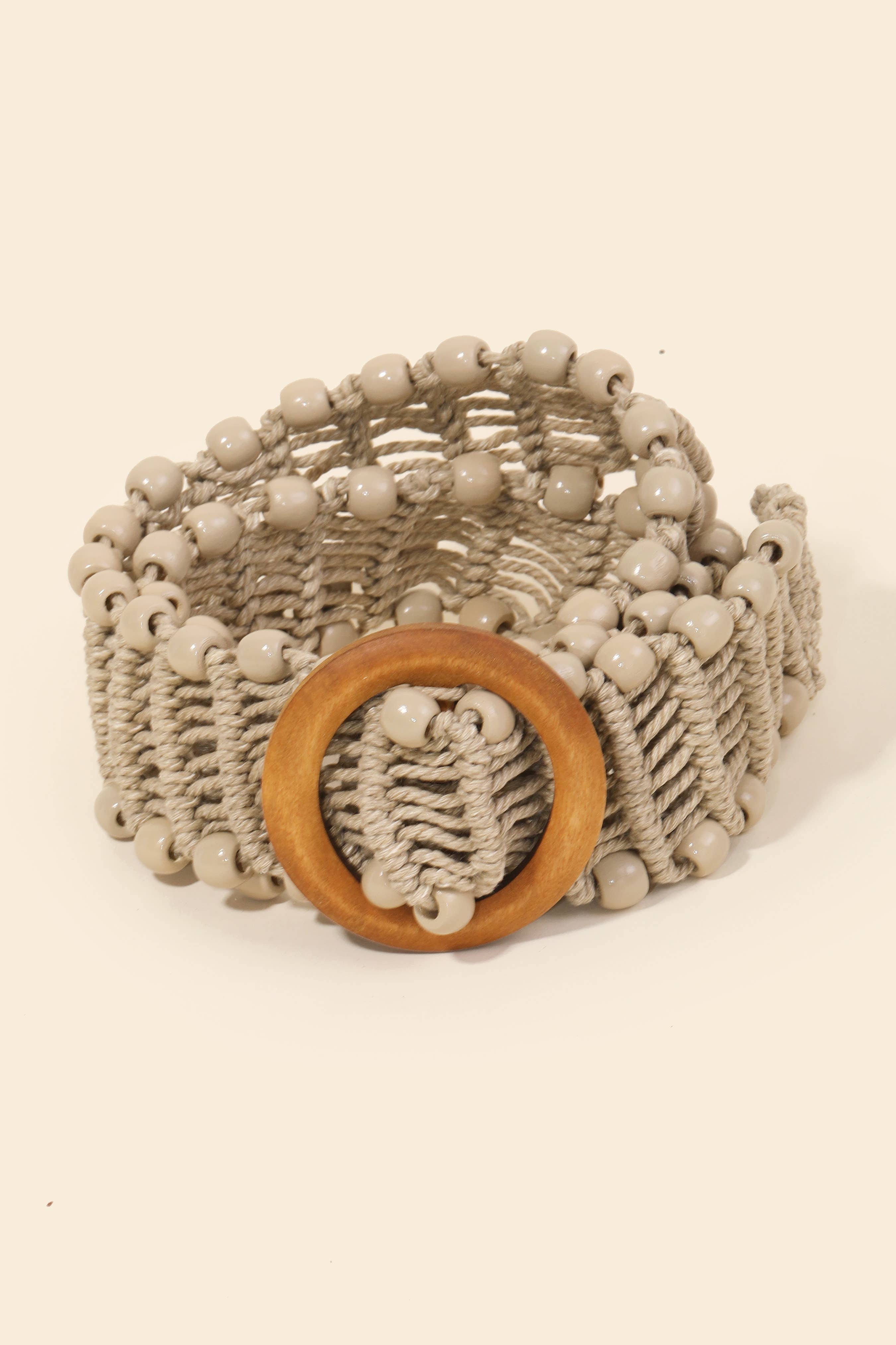 Beaded Trim Braided Belt - The Girl on Ivy
