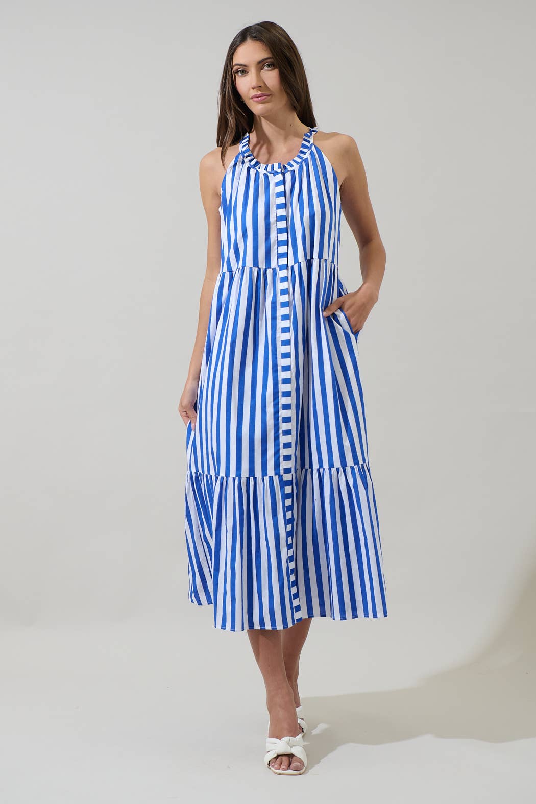 Bey Stripe Zelie Sleeveless Midi Dress - The Girl on Ivy