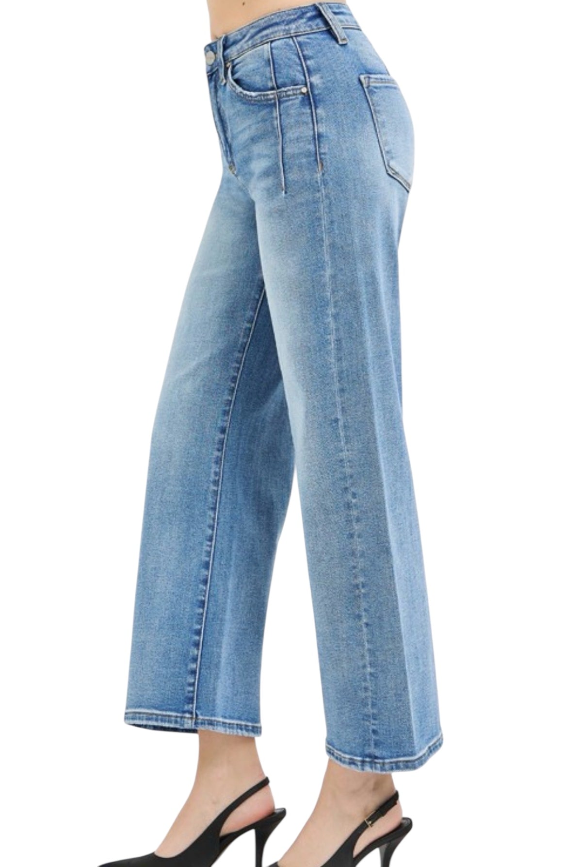 Slouchy Crop Wide Jeans - The Girl on Ivy