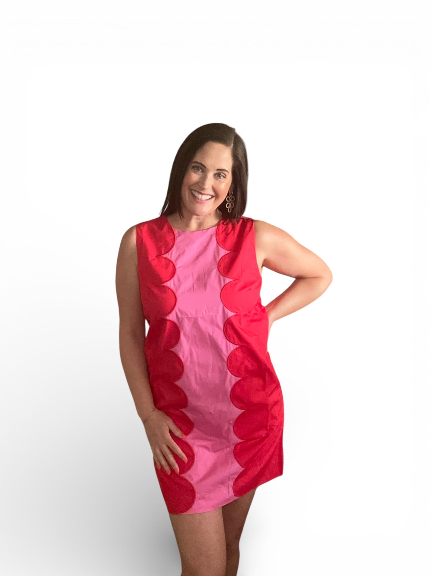 Elliana Red and Pink Color Block Mini Dress - The Girl on Ivy