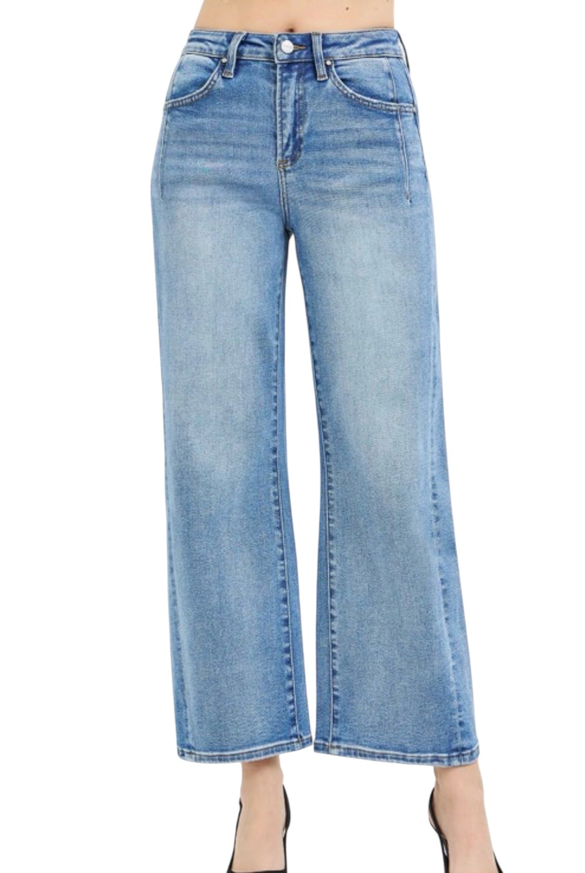 Slouchy Crop Wide Jeans - The Girl on Ivy
