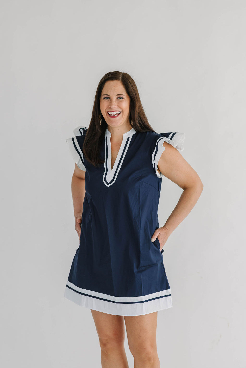 Alice solid woven color blocked mini dress - The Girl on Ivy
