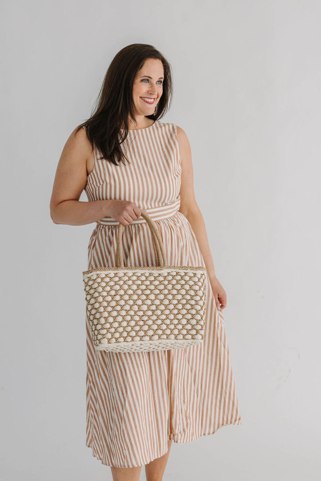 Avery Striped Woven Midi Dress - The Girl on Ivy