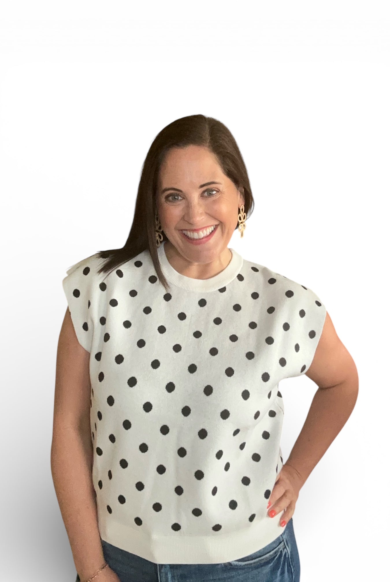 Josephine Sleeveless Polka Dot Top - The Girl on Ivy