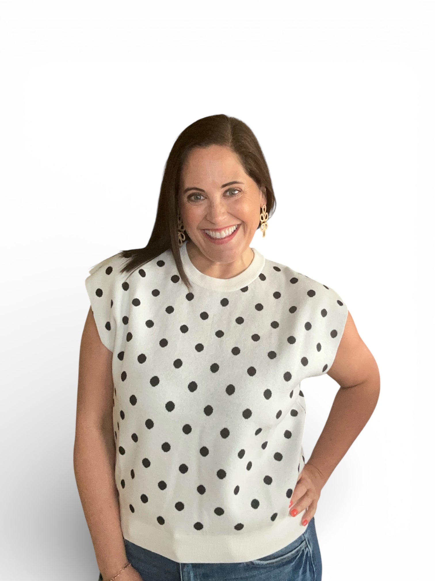 Josephine Sleeveless Polka Dot Top - The Girl on Ivy