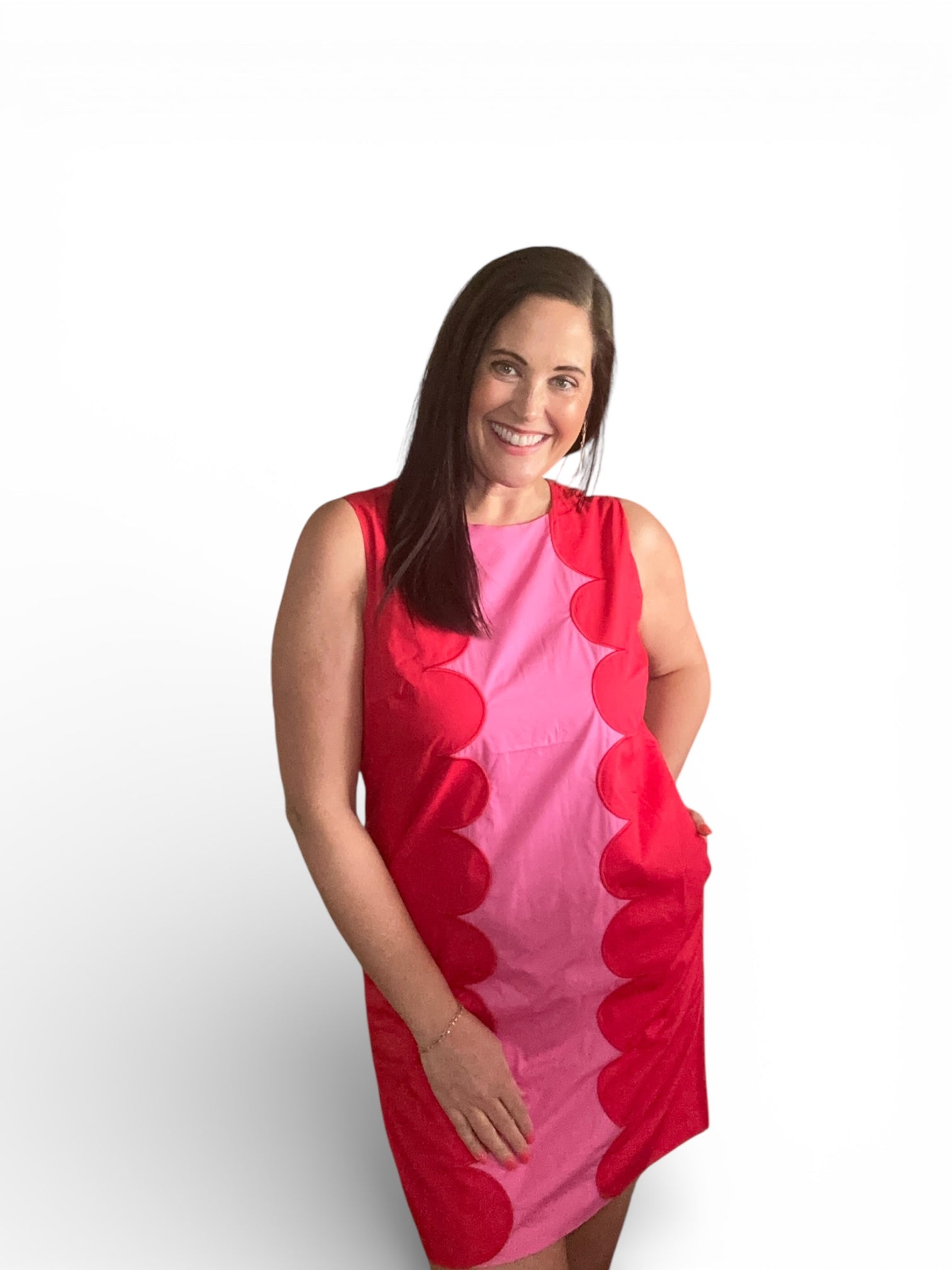 Elliana Red and Pink Color Block Mini Dress - The Girl on Ivy