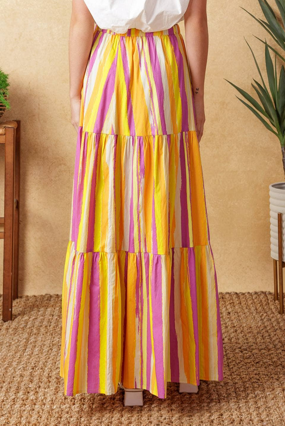 A printed poplin maxi skirt - IK7518 - The Girl on Ivy