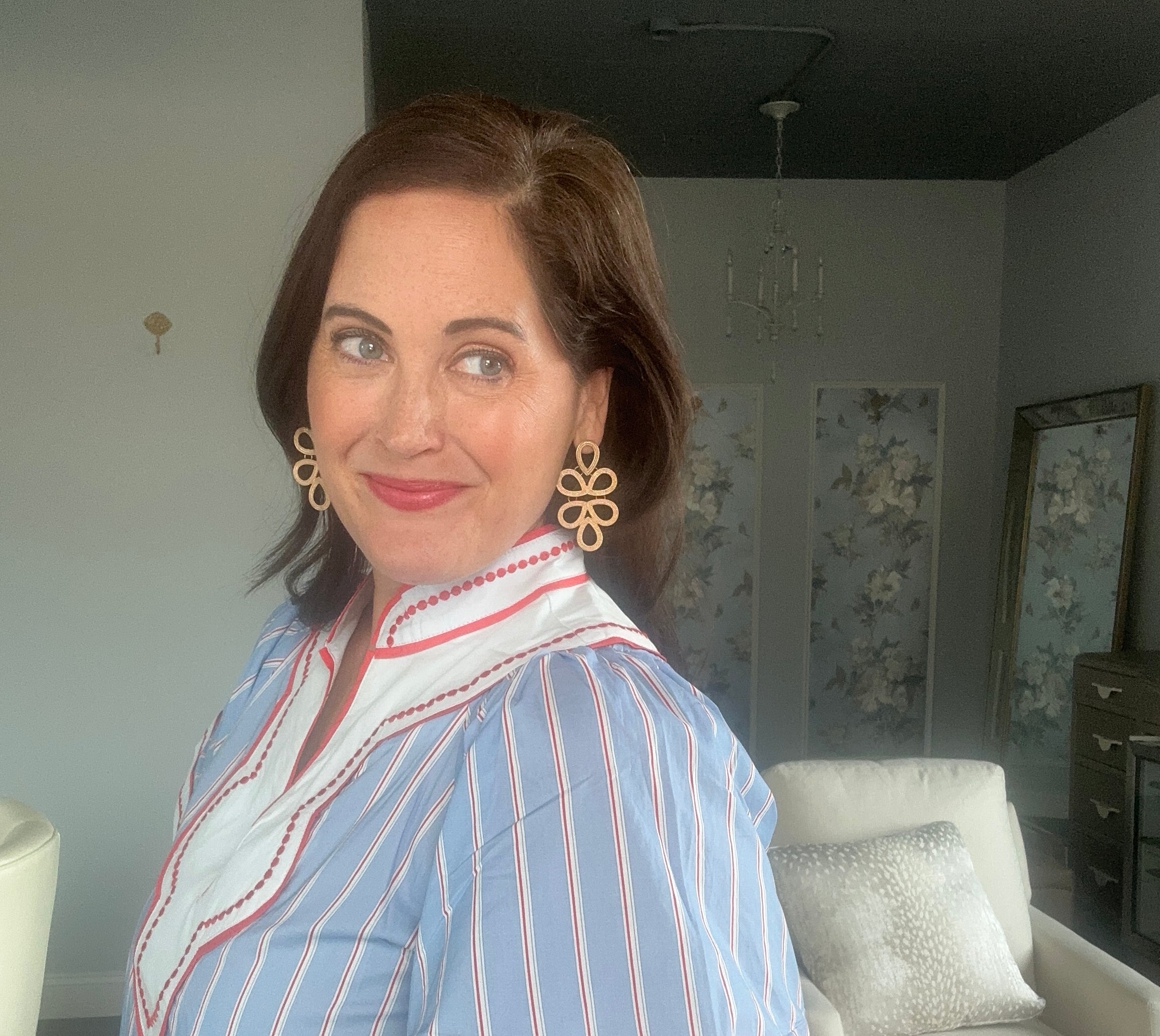 Americana Wide Sleeve Striped Pattern Top - The Girl on Ivy