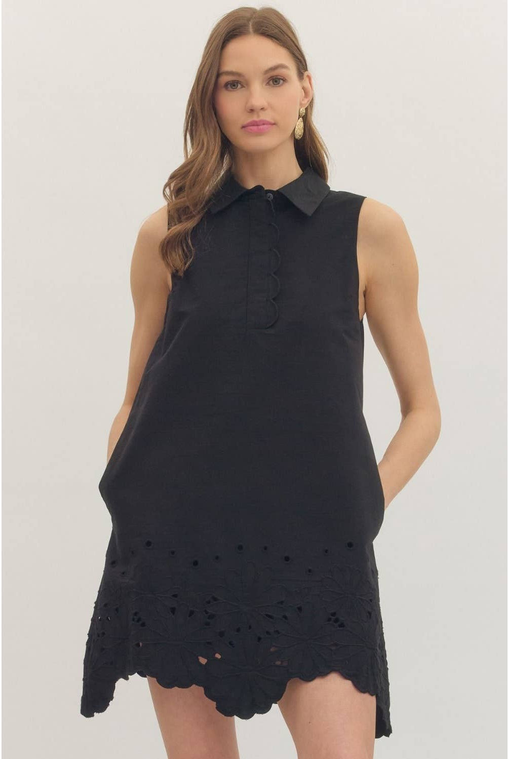 Solid sleeveless mini dress - The Girl on Ivy