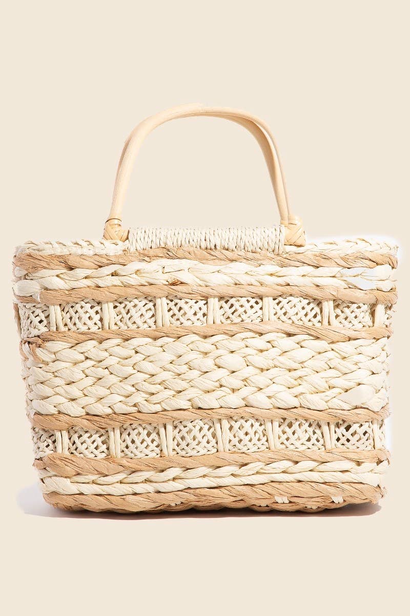 Intricate Basket Weave Square Hand Bag - The Girl on Ivy