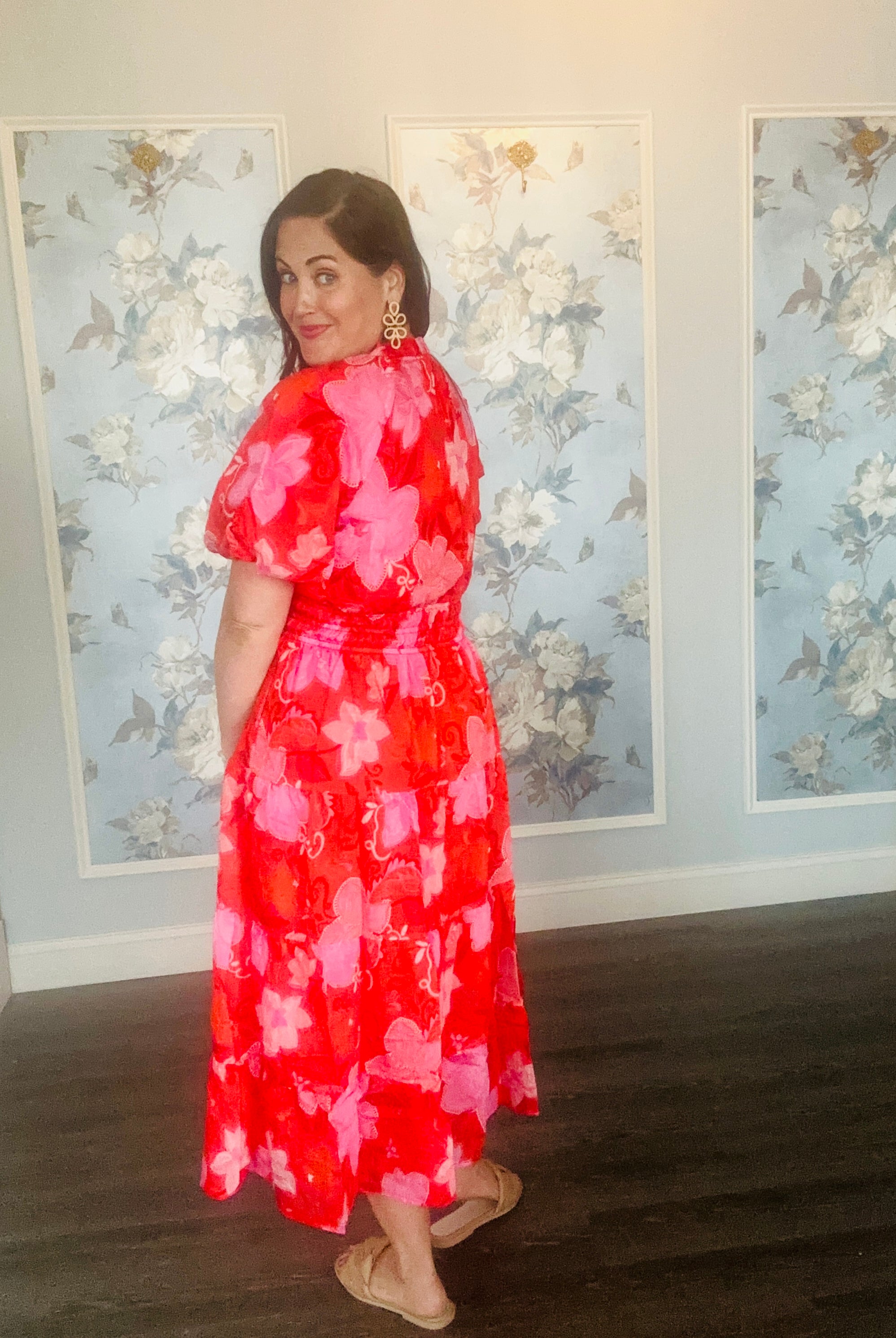 Francis Floral Puff Sleeve Tiered Maxi Dress - The Girl on Ivy