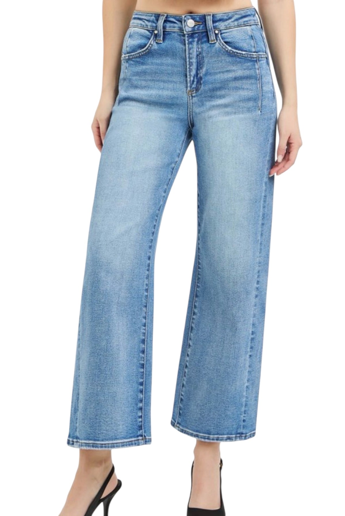 Slouchy Crop Wide Jeans - The Girl on Ivy