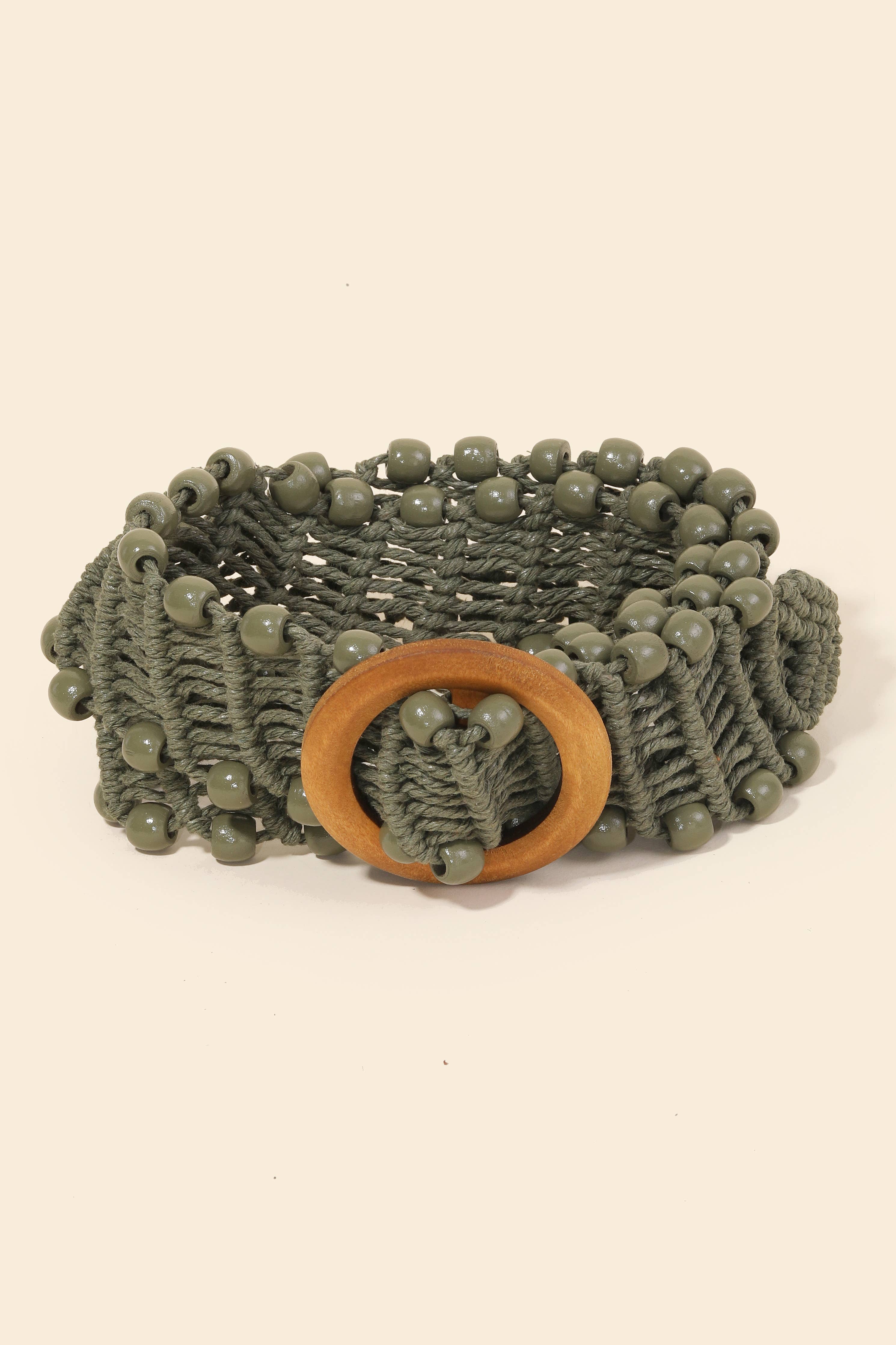 Beaded Trim Braided Belt - The Girl on Ivy