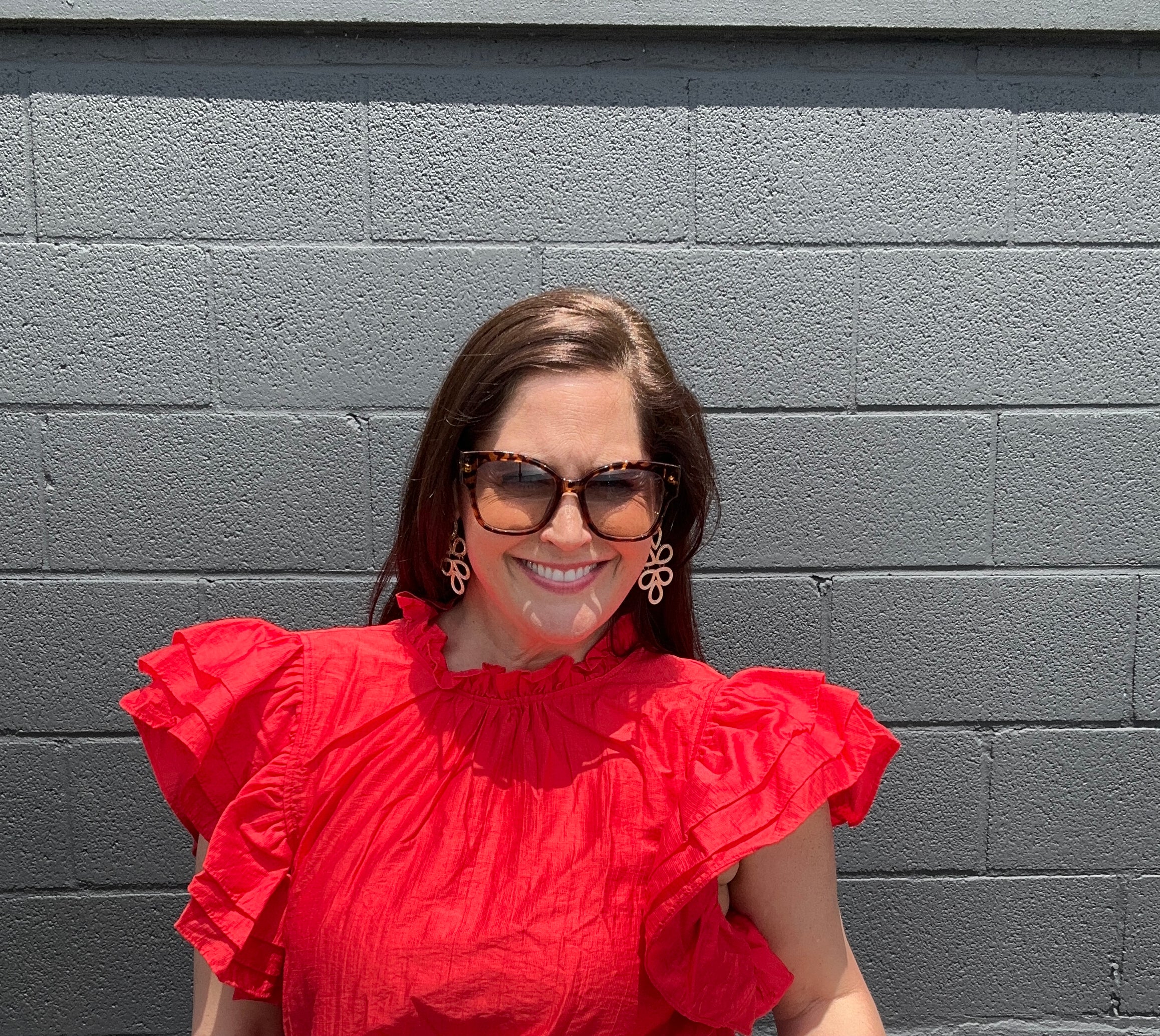 Ruffle Neck Layered Flutter Sleeve Top - The Girl on Ivy