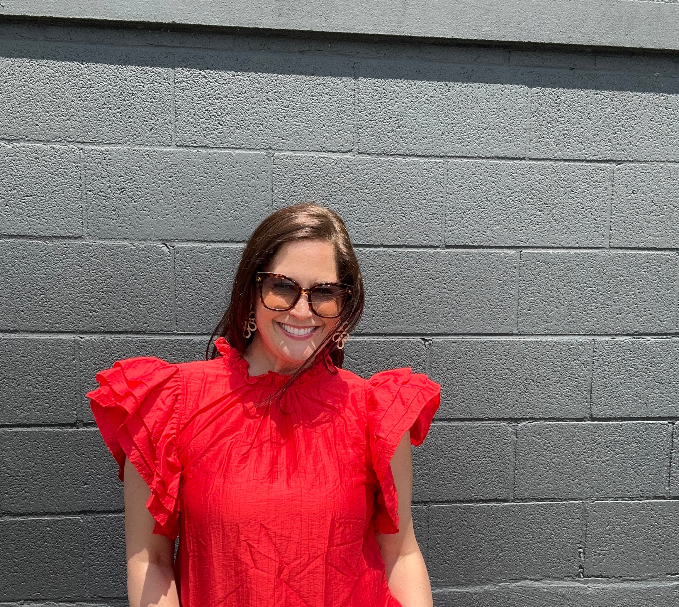 Ruffle Neck Layered Flutter Sleeve Top - The Girl on Ivy