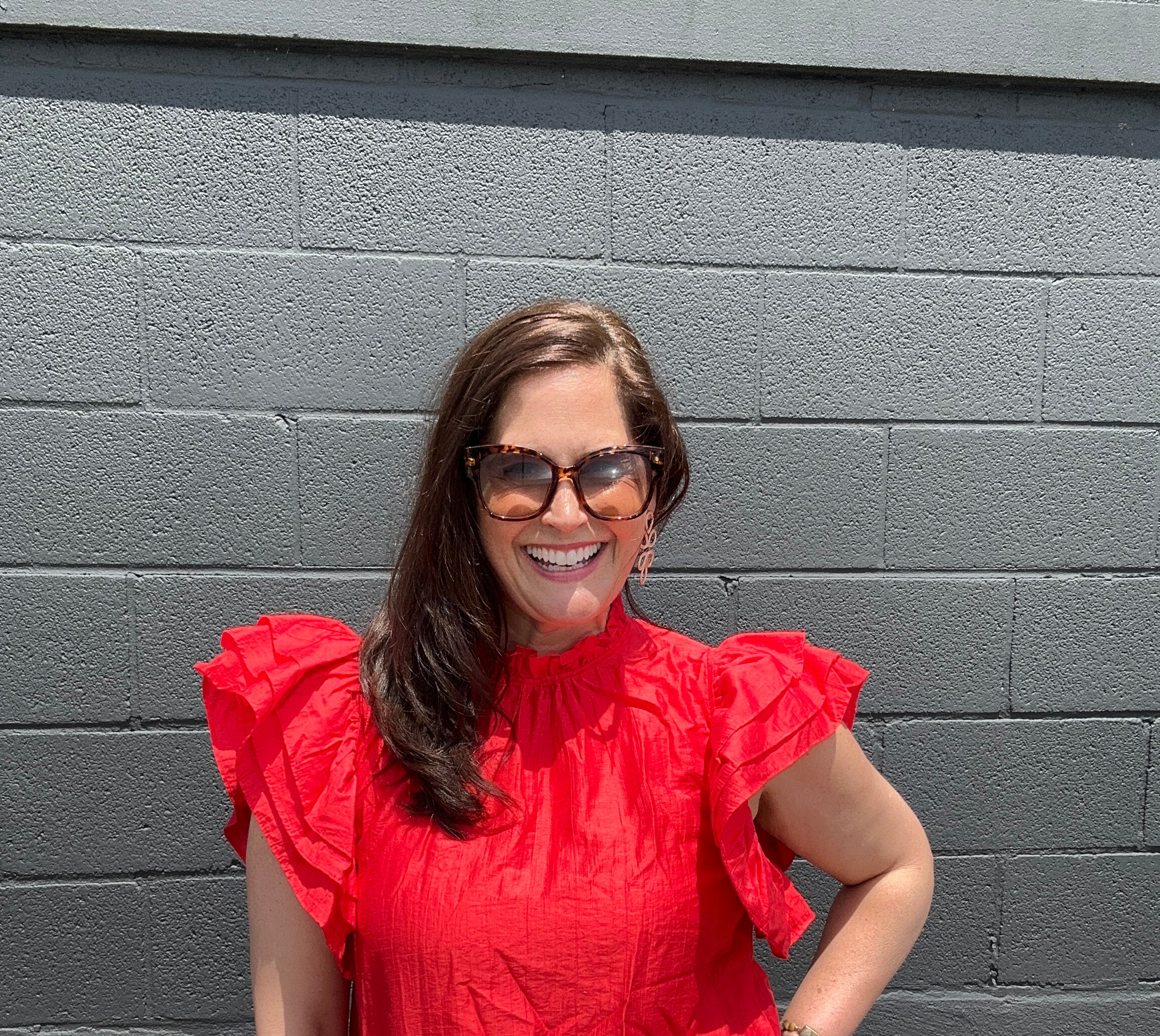 Ruffle Neck Layered Flutter Sleeve Top - The Girl on Ivy