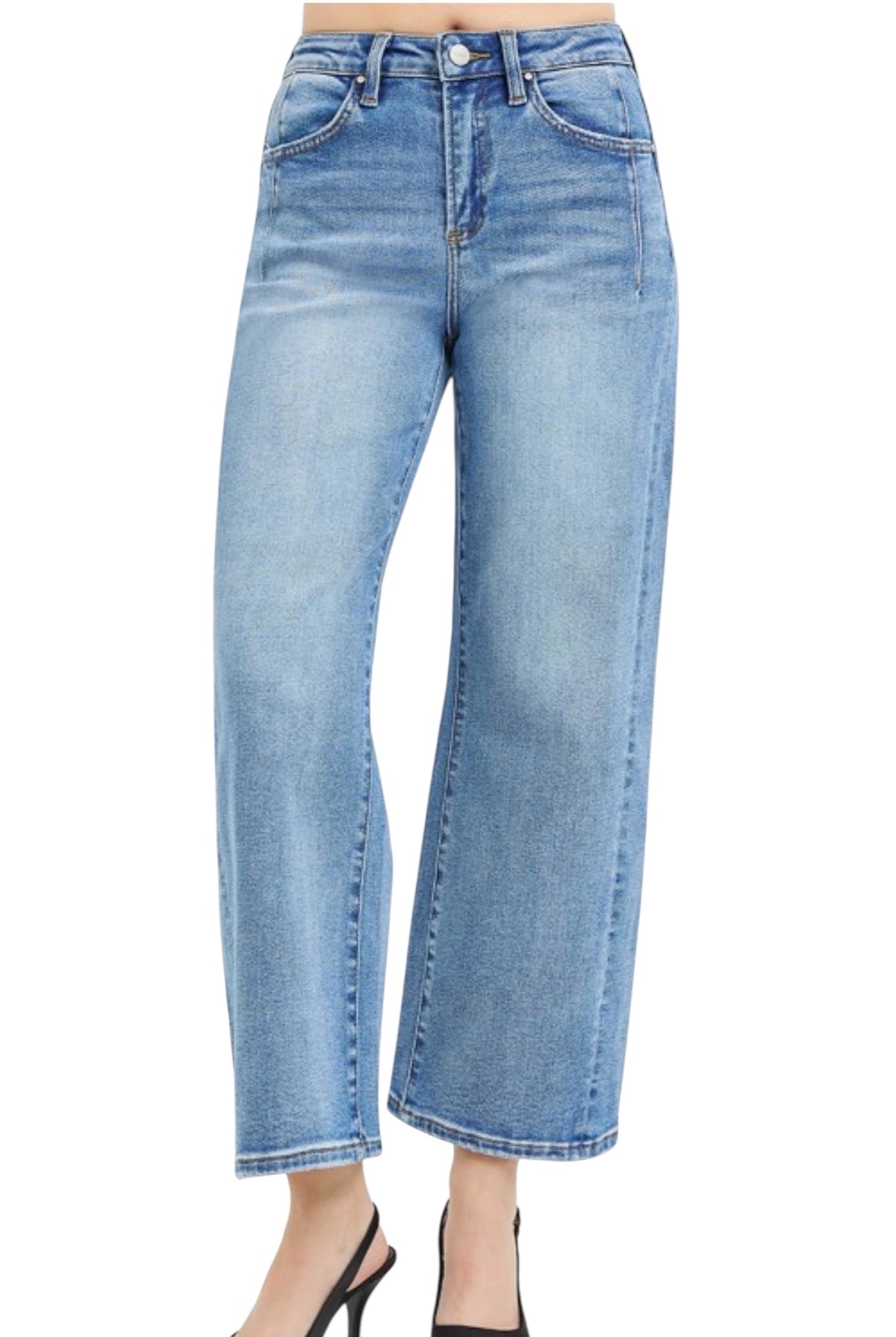 Slouchy Crop Wide Jeans - The Girl on Ivy