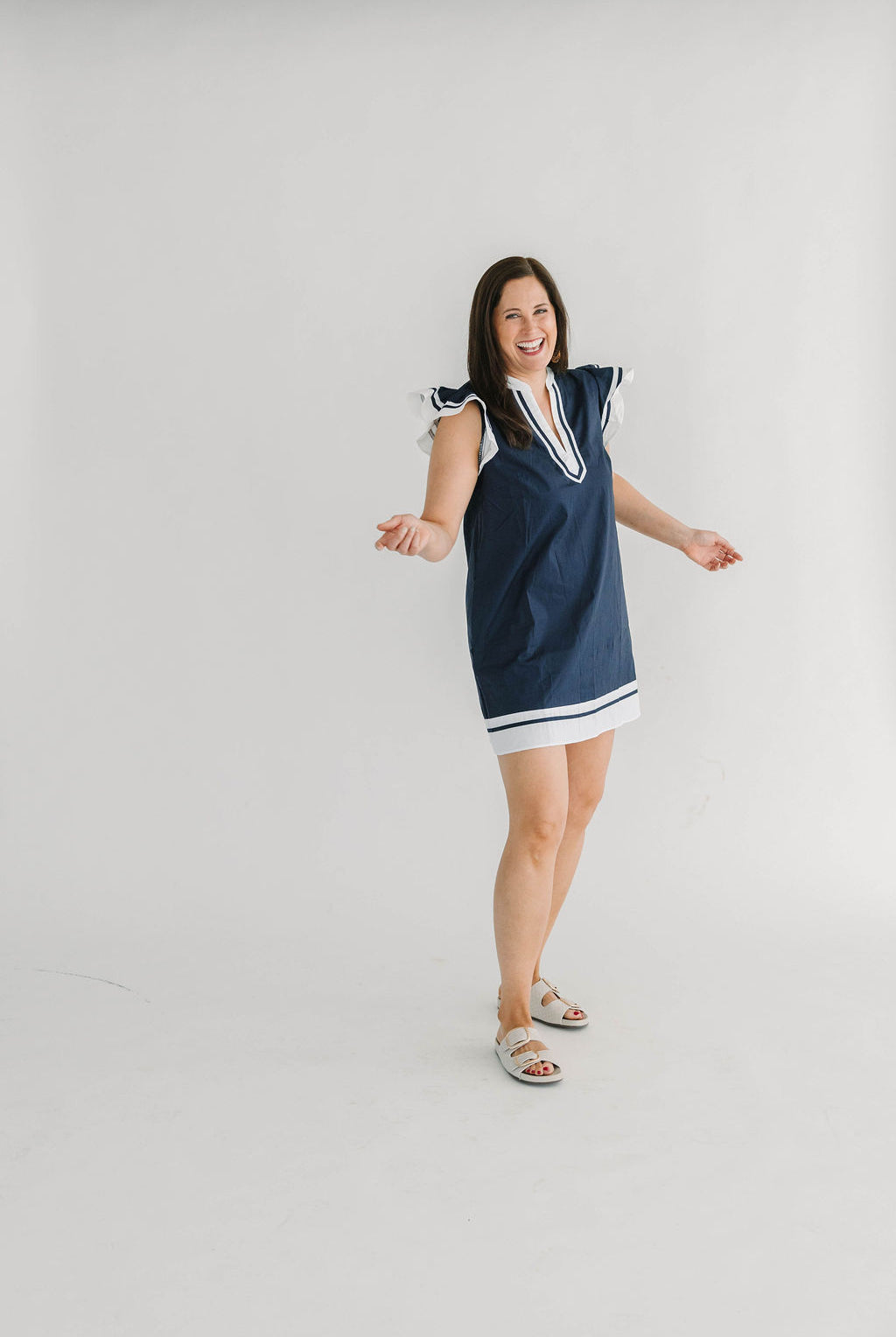 Alice solid woven color blocked mini dress - The Girl on Ivy