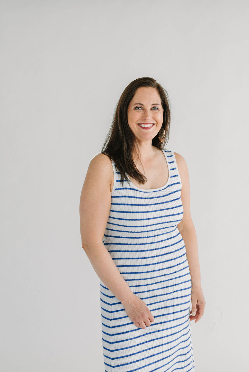 Striped Sleeveless Rib Knit Maxi Dress - The Girl on Ivy