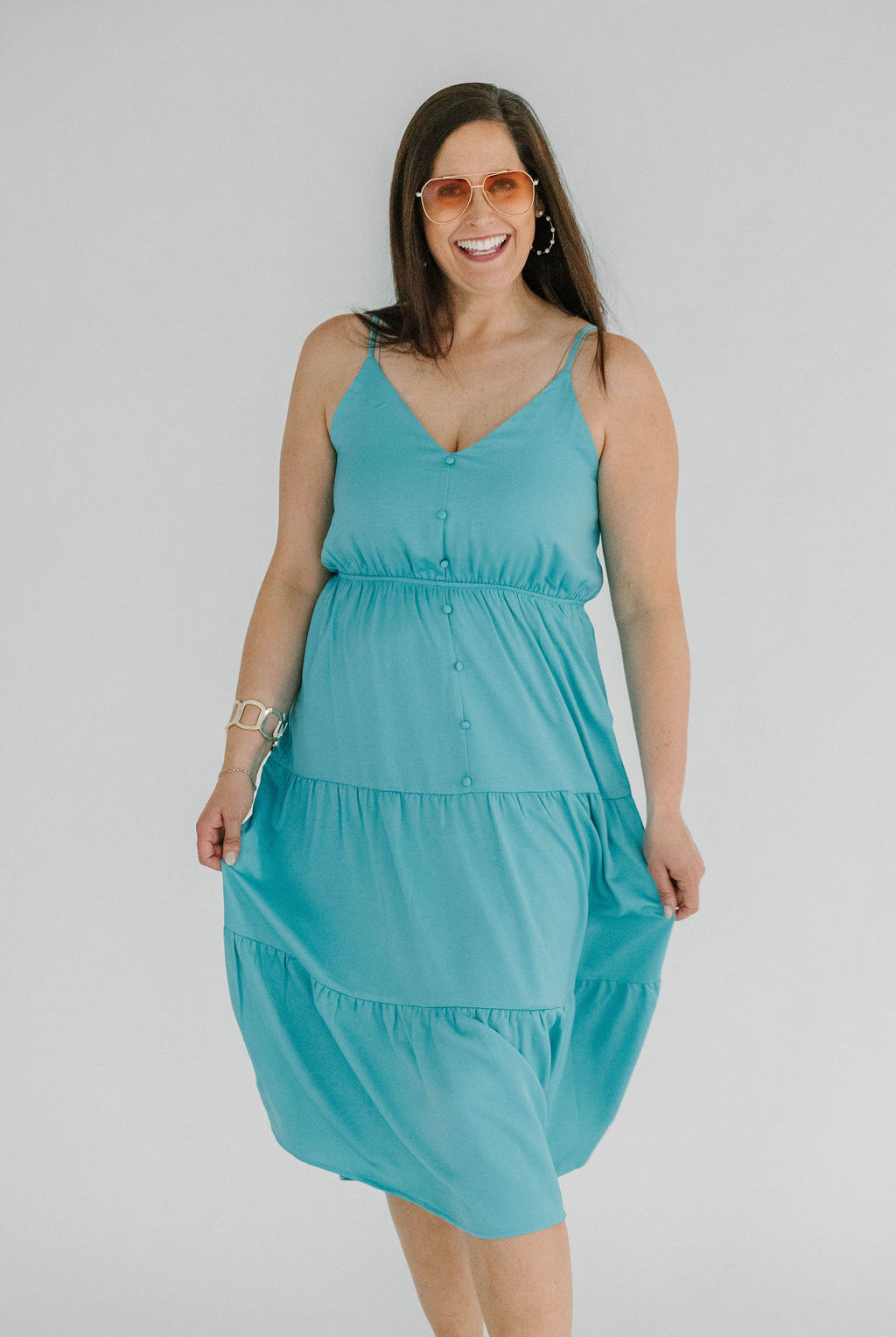 Bellamy Button Up Tiered Maxi Dress - The Girl on Ivy