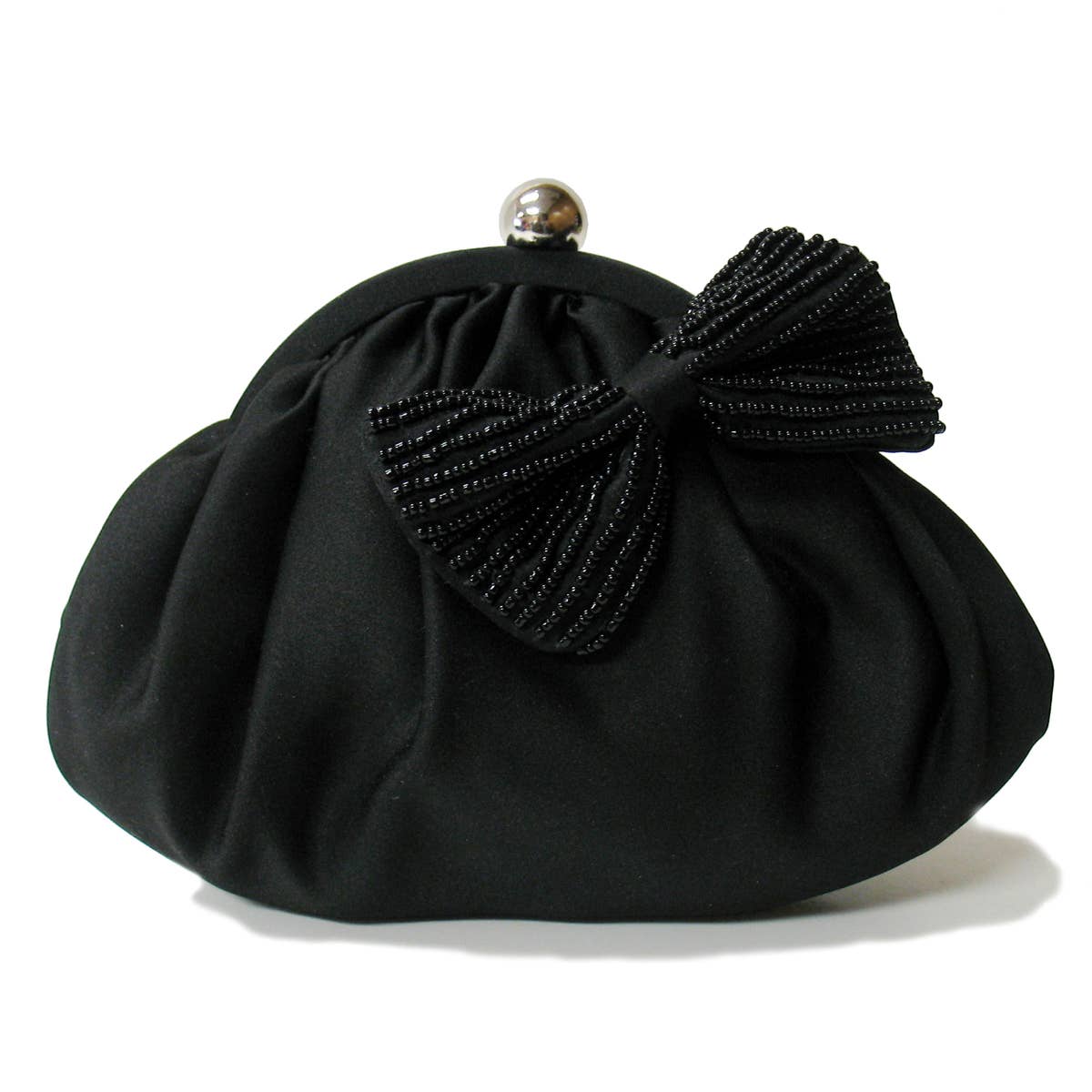Satin Evening bag with beaded ribbon - The Girl on Ivy