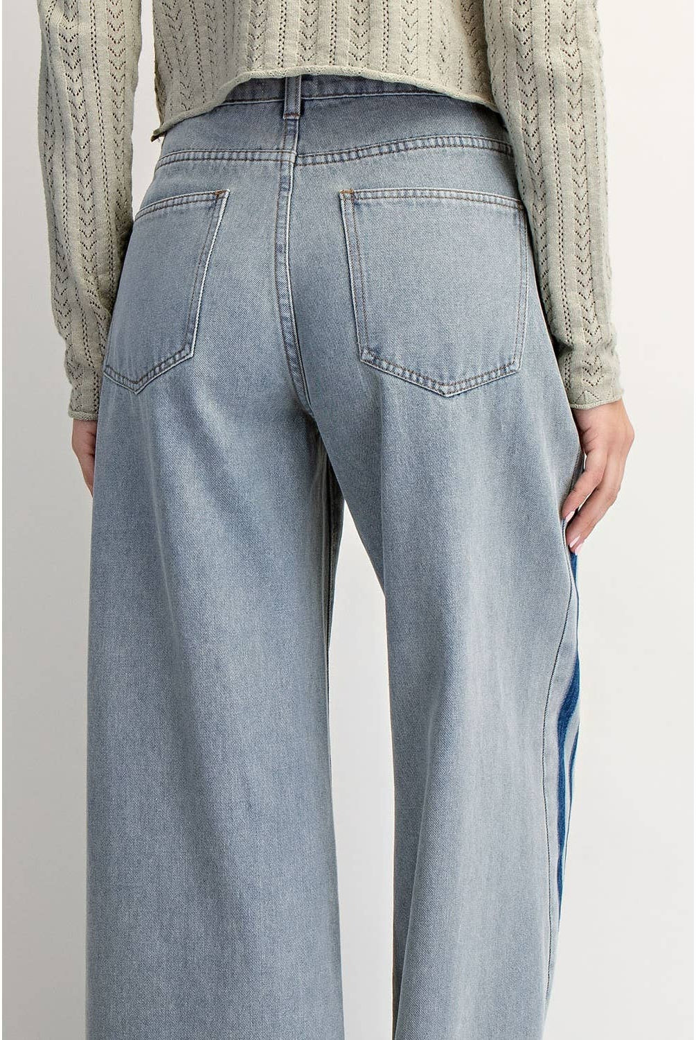 WASHED MID-RISE STRIPE JEANS - The Girl on Ivy