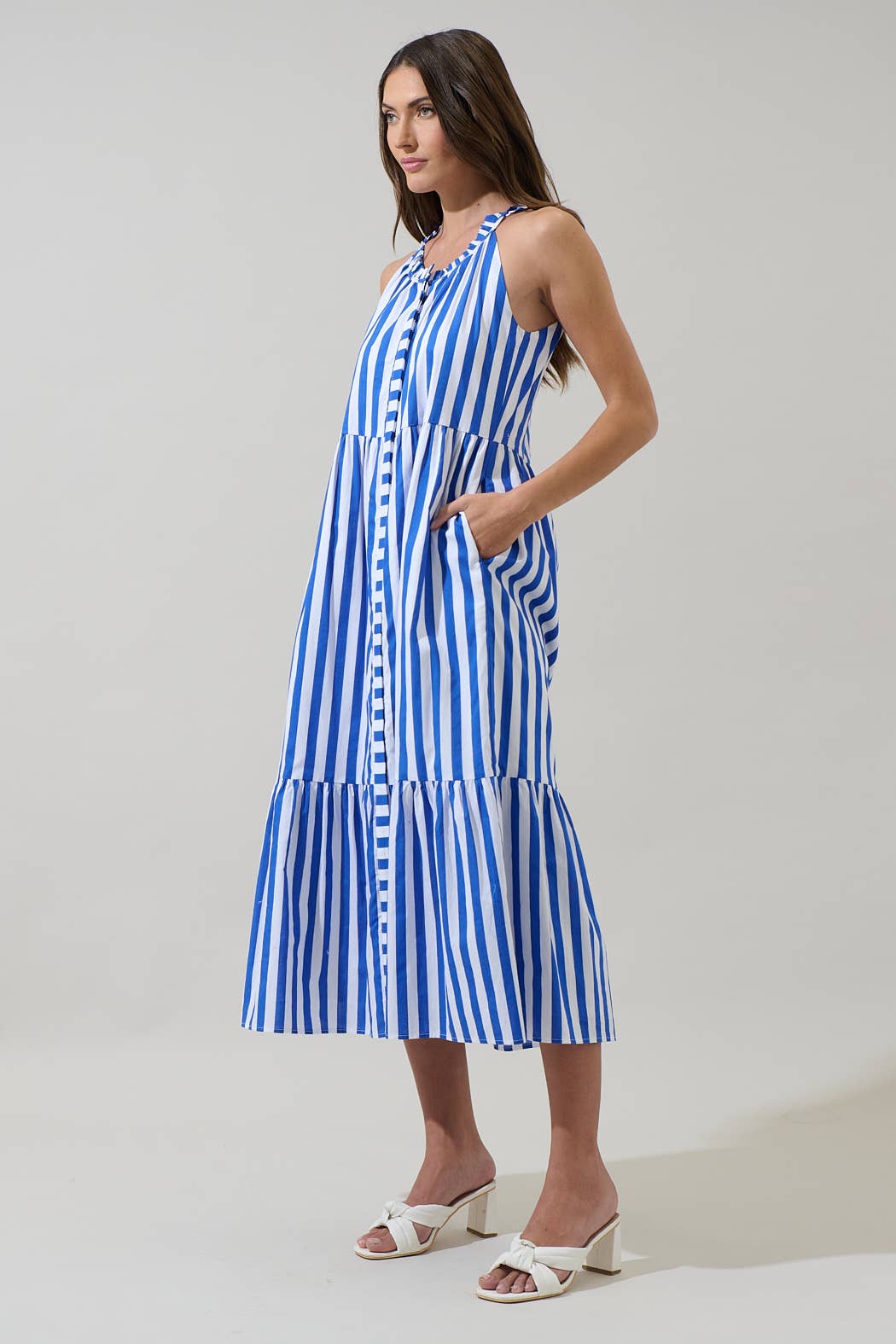 Bey Stripe Zelie Sleeveless Midi Dress - The Girl on Ivy