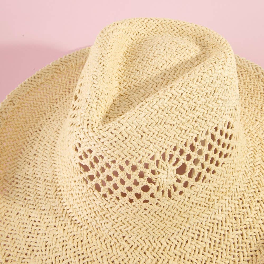 Natural Straw Cowboy Hat - The Girl on Ivy