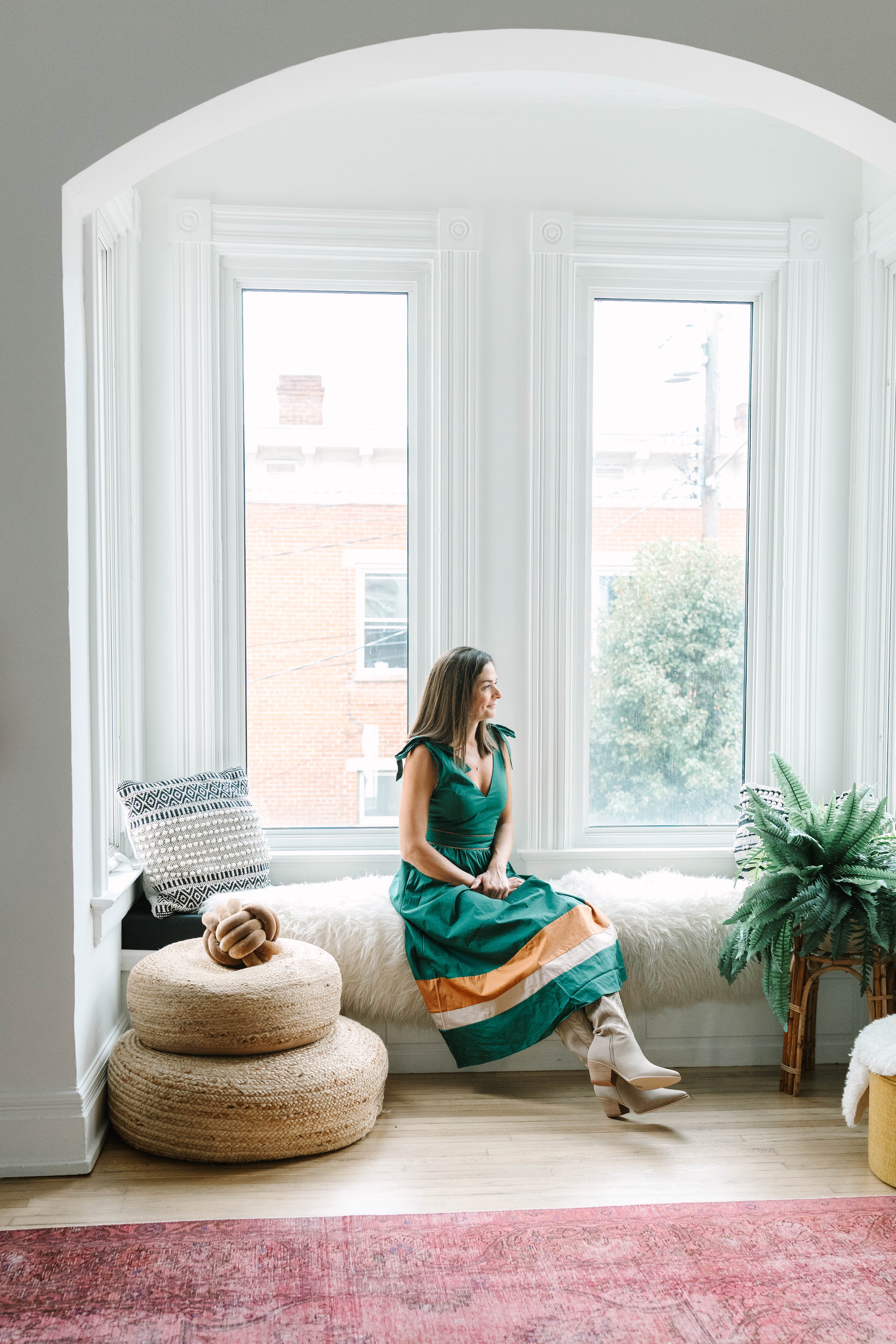 Annessa solid woven color blocked midi dress - The Girl on Ivy