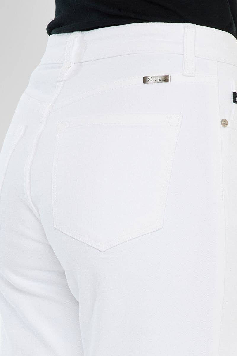 Daniela Cropped Straight White Jeans - The Girl on Ivy