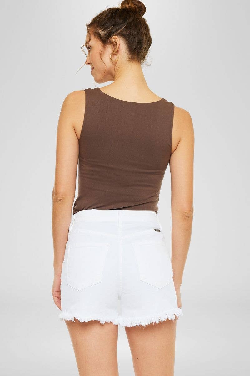 Griffin 90s Crossover White Denim Shorts - The Girl on Ivy