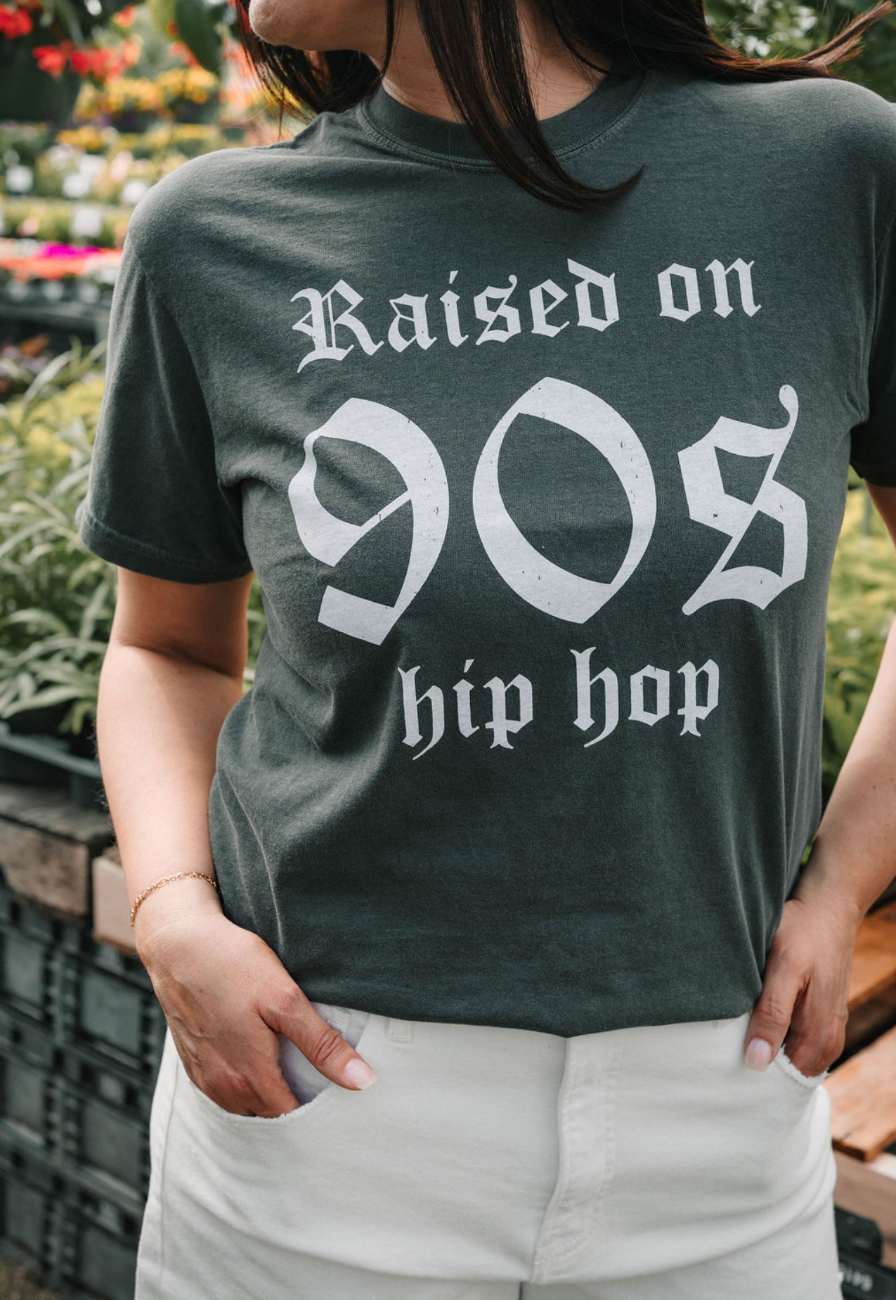 Raised on 90s Hip Hop Graphic T-Shirt - The Girl on Ivy