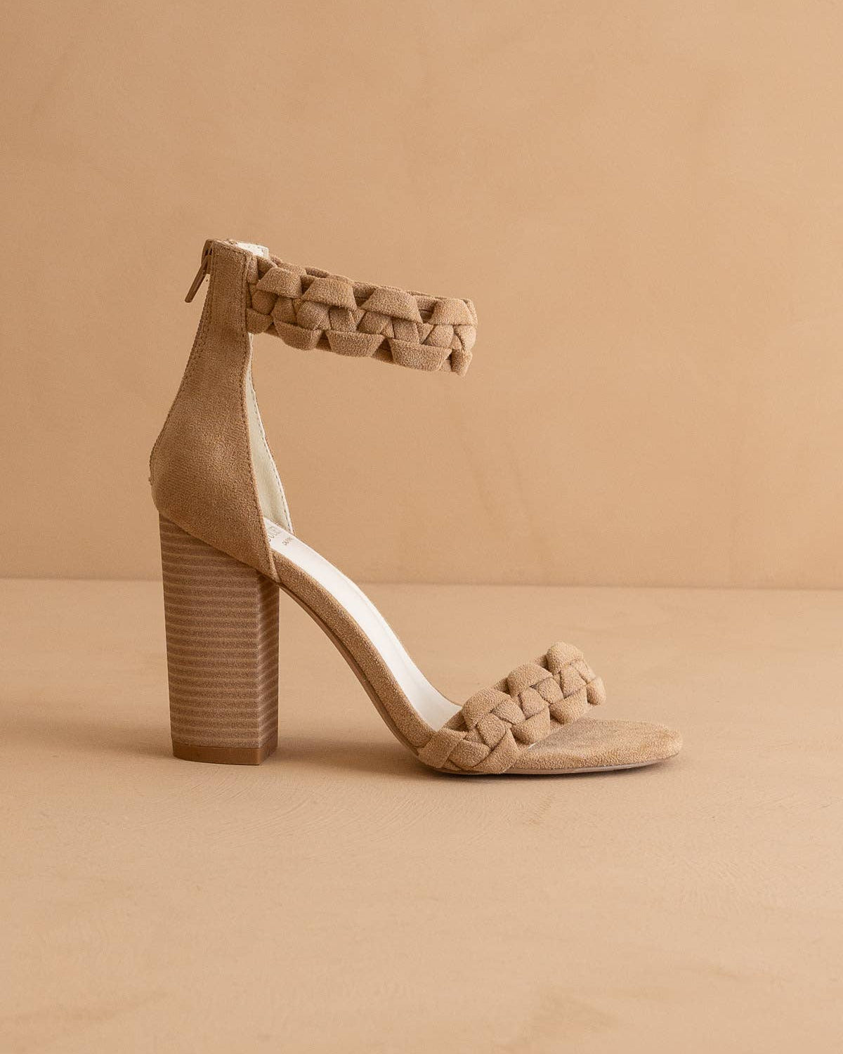 The Melody Almond | Braided Two Band Block Heel - The Girl on Ivy