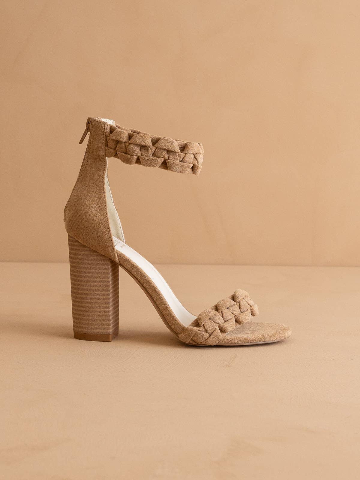 The Melody Almond | Braided Two Band Block Heel - The Girl on Ivy