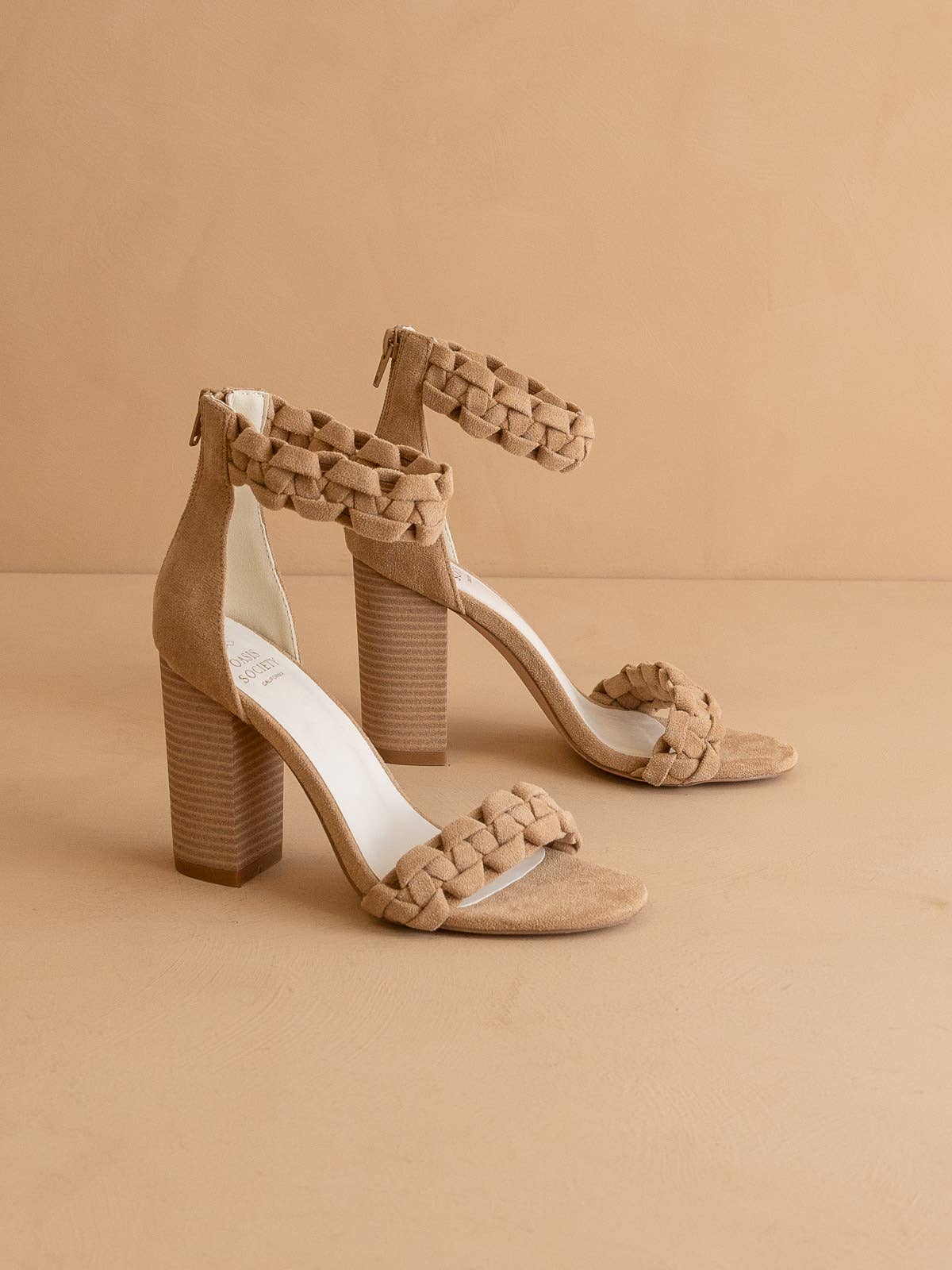 The Melody Almond | Braided Two Band Block Heel - The Girl on Ivy