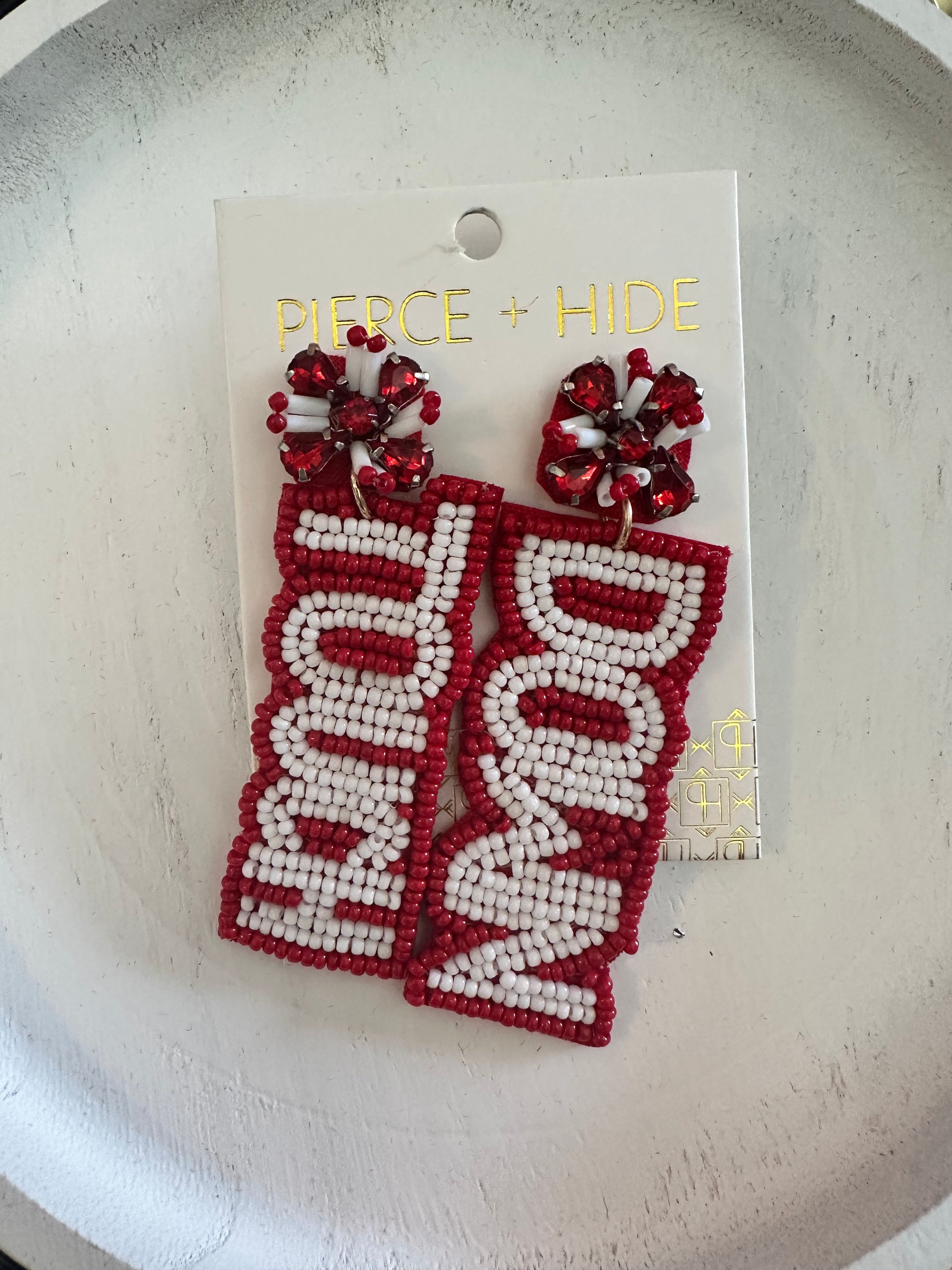 Custom Beaded Touch Down Earring| Game Day Earrings| Football - The Girl on Ivy
