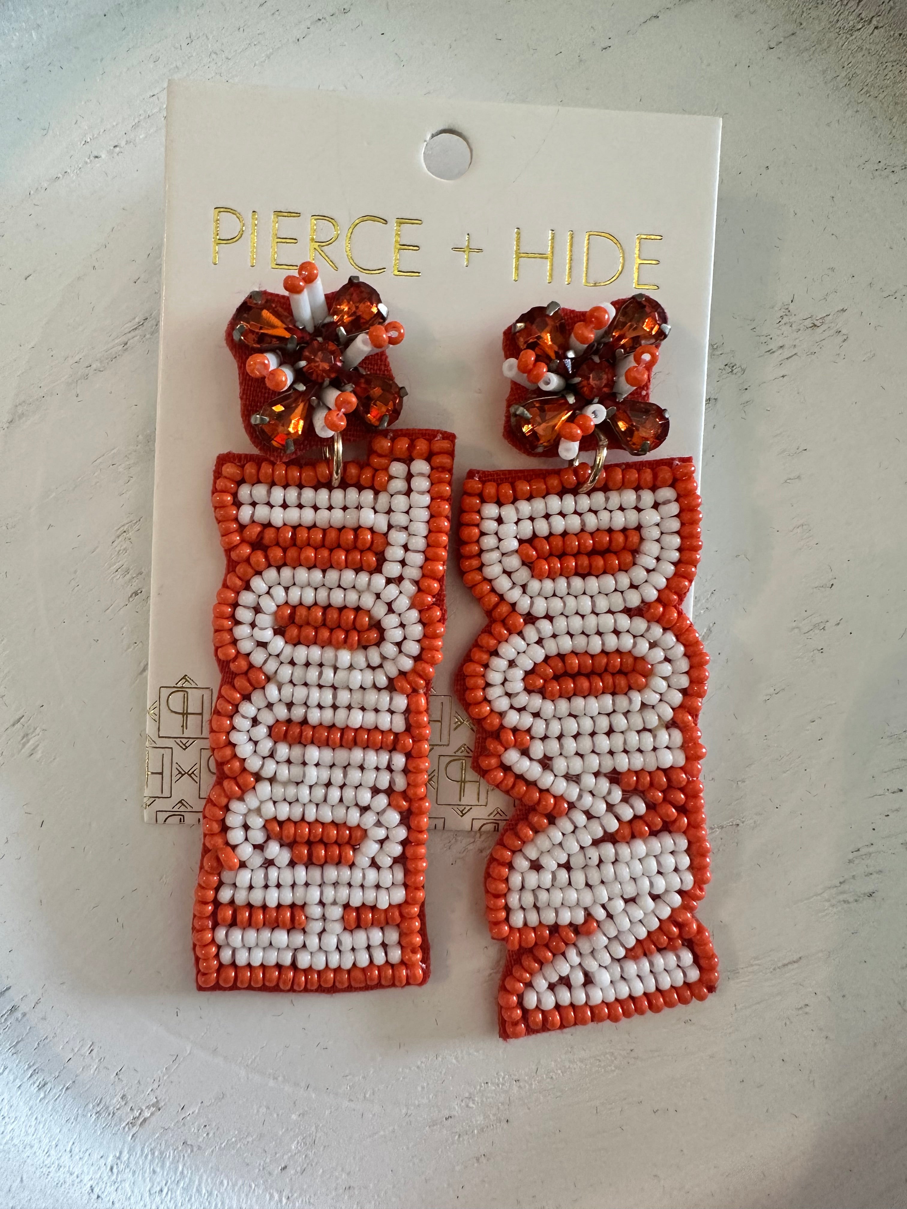 Custom Beaded Touch Down Earring| Game Day Earrings| Football - The Girl on Ivy