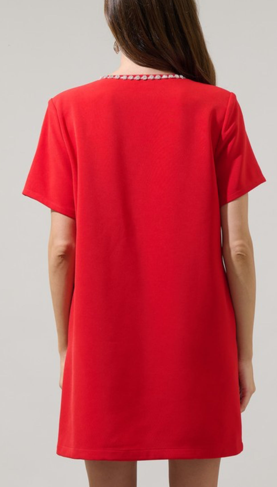 Candice V-Neck Shift Mini Dress - The Girl on Ivy