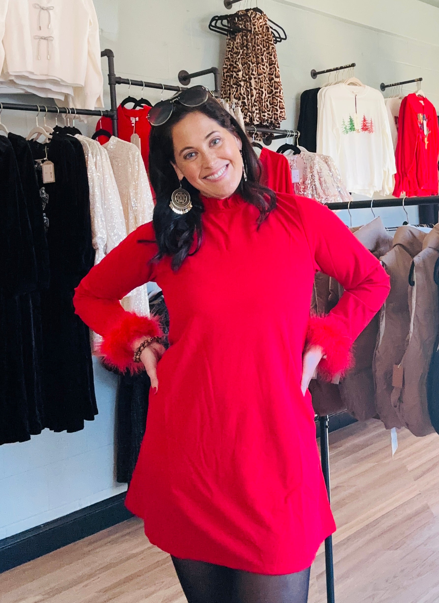 Eve Feather Shift Mini Dress - The Girl on Ivy