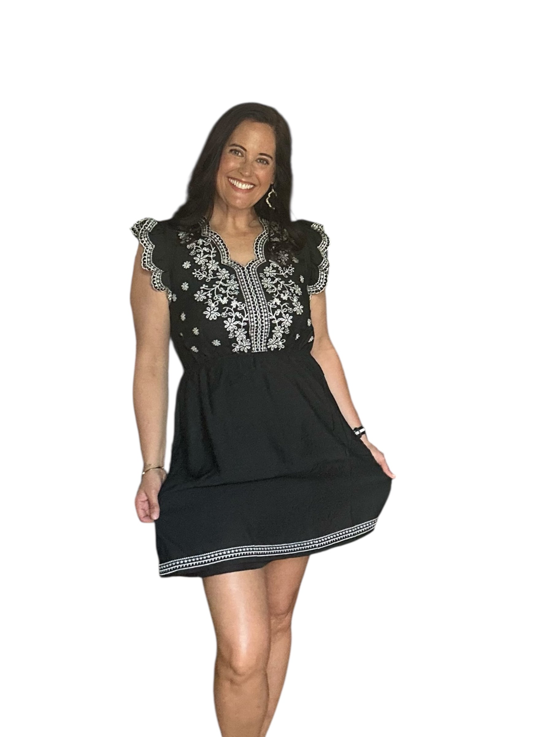 Chanel THML Embroidered Dress W/ Scalloped Neckline - The Girl on Ivy