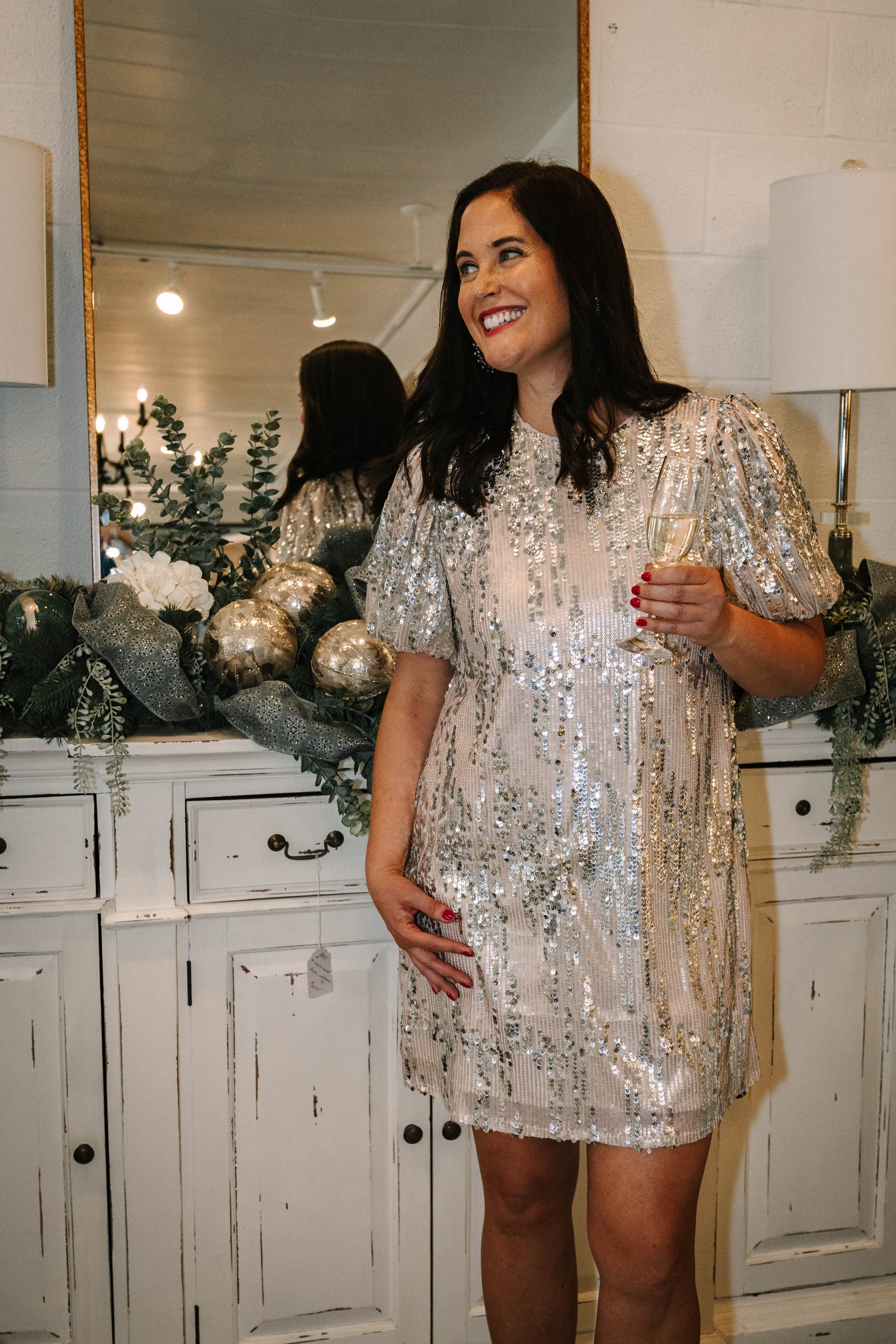 Hope THML Puff Sleeve Sequin Dress - The Girl on Ivy