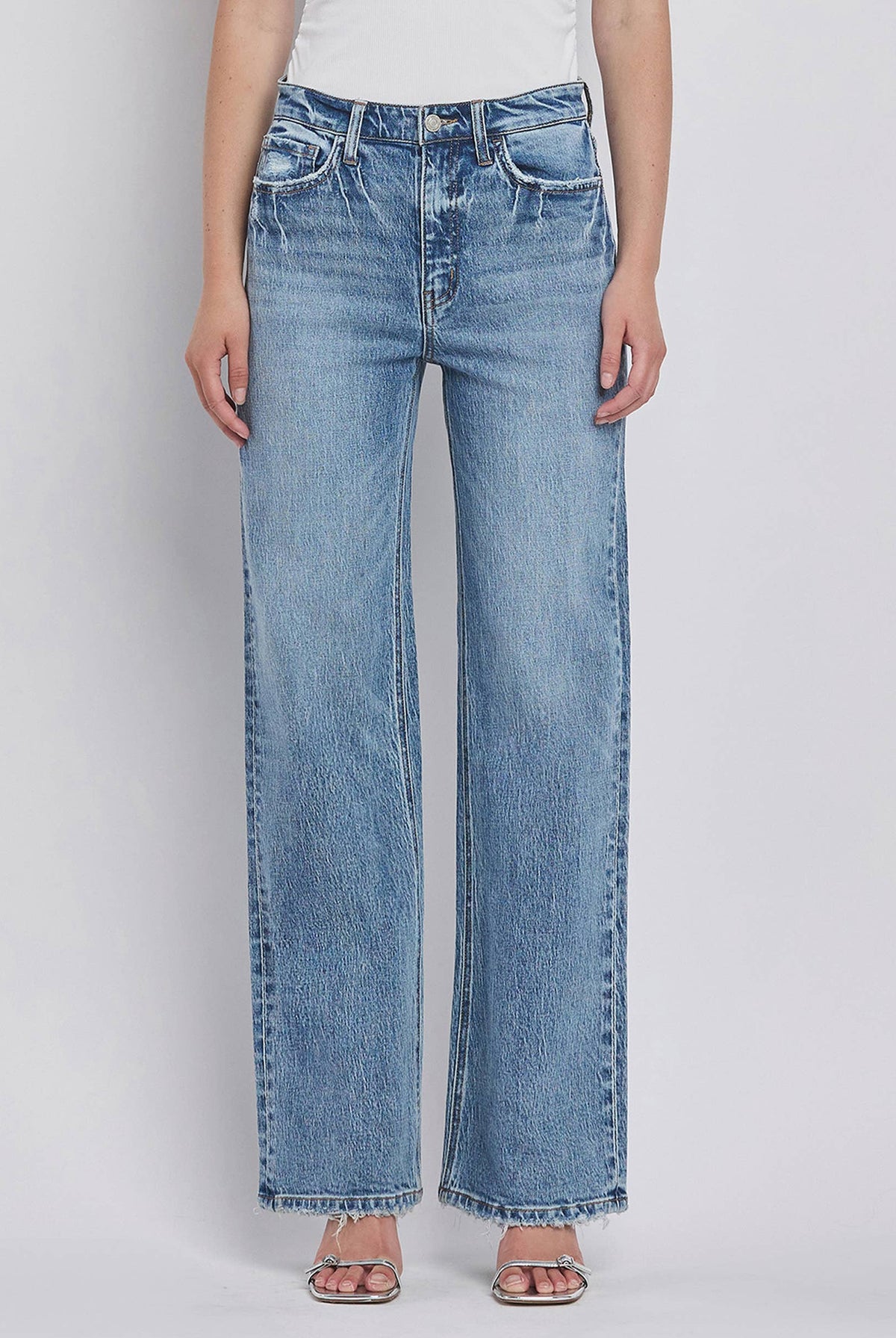 90'S SUPER HIGH RISE WIDE JEANS - The Girl on Ivy
