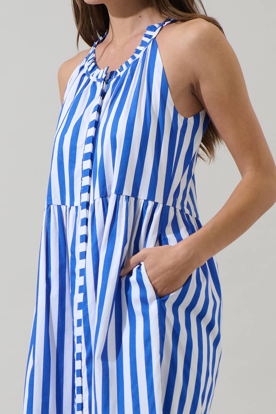 Bey Stripe Zelie Sleeveless Midi Dress - The Girl on Ivy