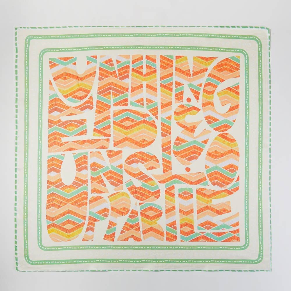 Abstract Tribal Print Square Bandana Scarf - The Girl on Ivy