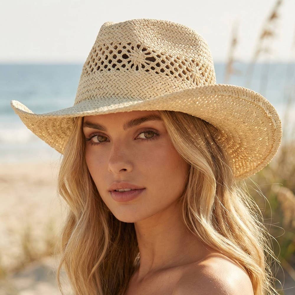 Natural Straw Cowboy Hat - The Girl on Ivy