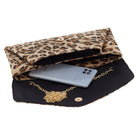 Faux Fur Leopard Print Double Pocket Clutch - The Girl on Ivy