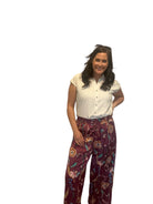 Sophia Floral Smocked Waist Wide Leg Pants - The Girl on Ivy
