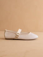 The Gem Ivory Gem Embellished Mesh Mary Jane Flat - The Girl on Ivy