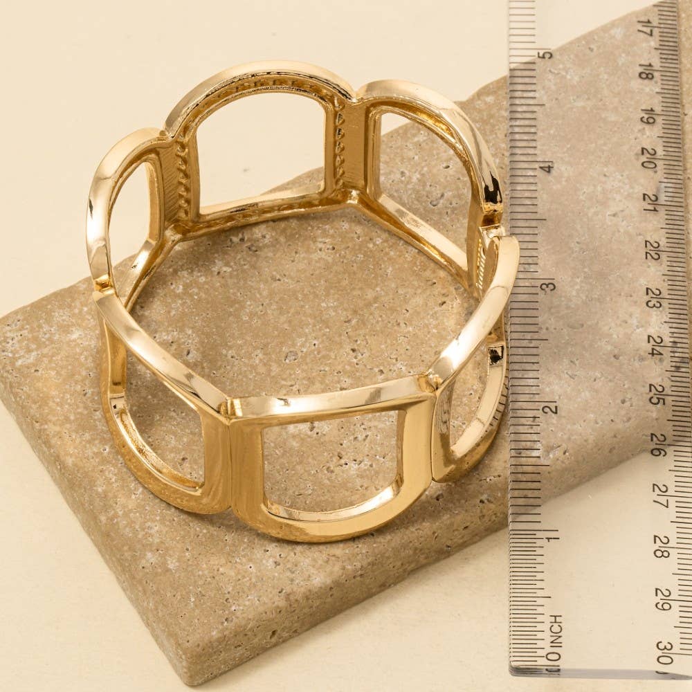 Solid Oval Chain Hinge Bangle Bracelet - The Girl on Ivy